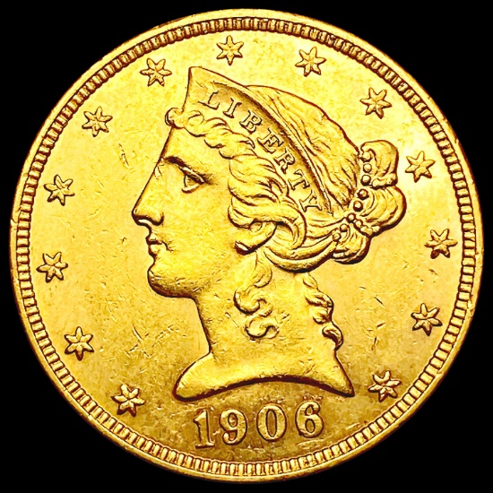 1906-D $5 Gold Half Eagle UNCIRCULATED