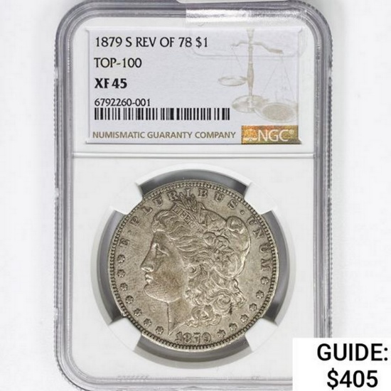 1879-S Morgan Silver Dollar NGC XF45 REV 78