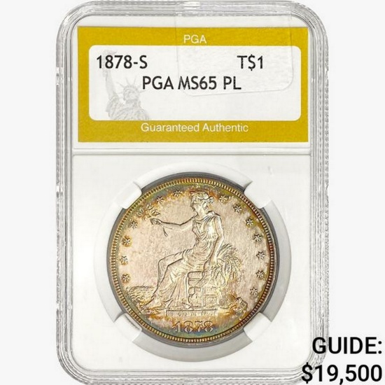 1878-S Silver Trade Dollar PGA MS65 PL