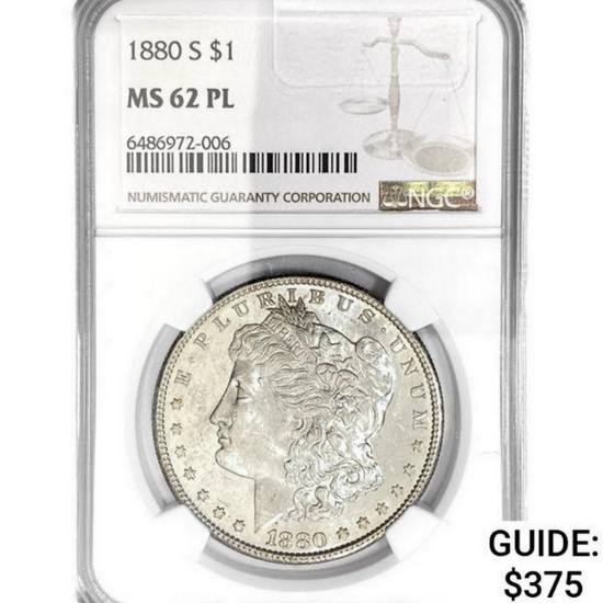1880-S Morgan Silver Dollar NGC MS62 PL