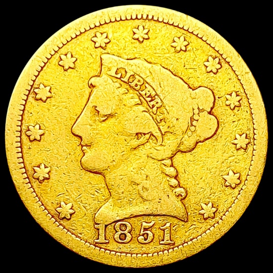 1851 $2.50 Gold Quarter Eagle NICELY CIRCULATED