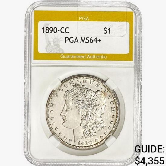 1890-CC Morgan Silver Dollar PGA MS64+