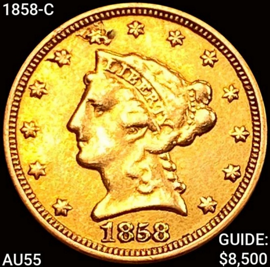 1858-C $2.50 Gold Quarter Eagle HIGH GRADE