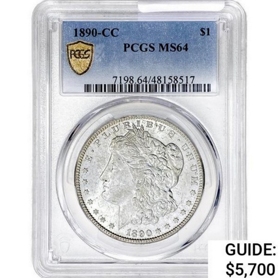 1890-CC Morgan Silver Dollar NGC MS64
