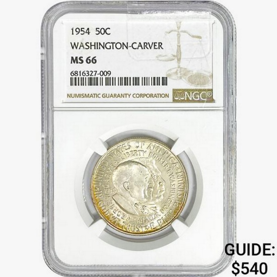 1954 Washington Carver Half Dollar NGC MS66