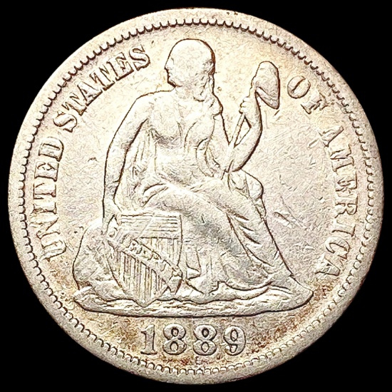 1889 Seated Liberty Dime NEARLY UNCIRCULATED