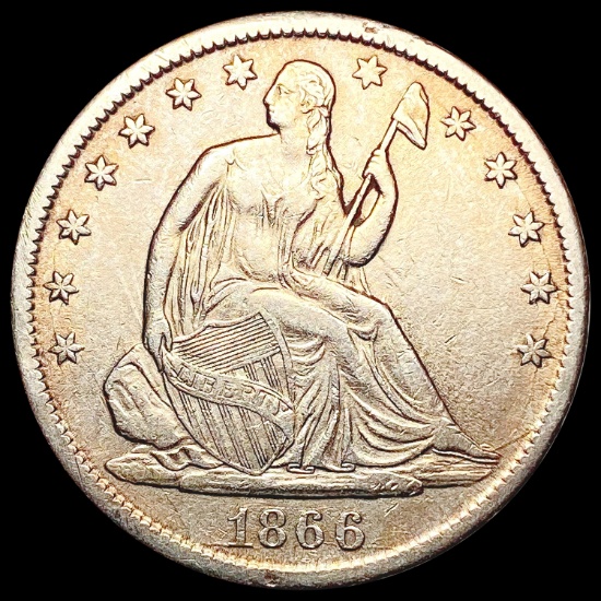 1866-S Seated Liberty Half Dollar CLOSELY UNCIRCUL