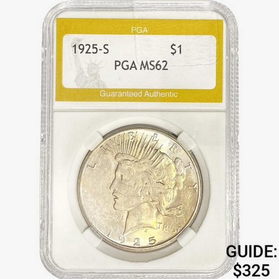 1925-S Silver Peace Dollar PGA MS62