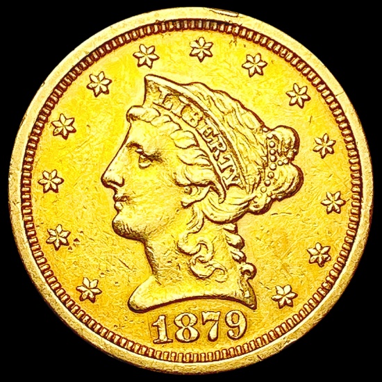 1879-S $2.50 Gold Quarter Eagle CLOSELY UNCIRCULAT