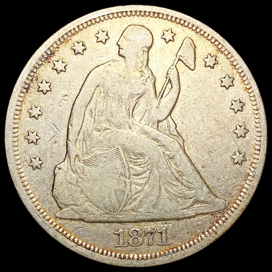 1871 Seated Liberty Dollar NICELY CIRCULATED