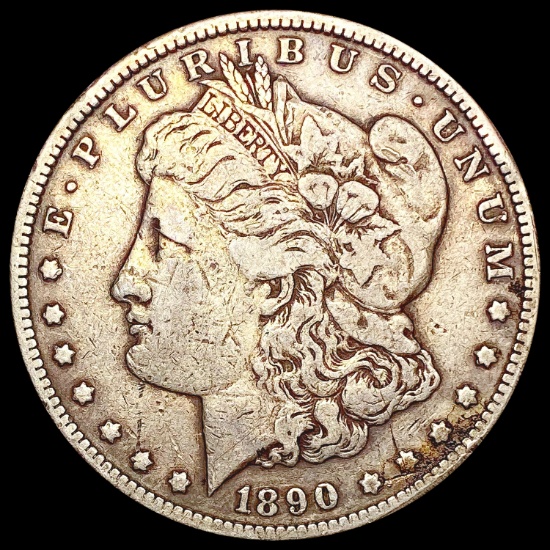 1890-CC Tail Bar Morgan Silver Dollar LIGHTLY CIRC
