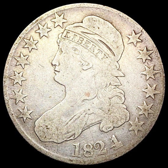 1824/1 Capped Bust Half Dollar NICELY CIRCULATED