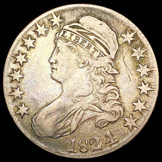 1824/1 Capped Bust Half Dollar LIGHTLY CIRCULATED
