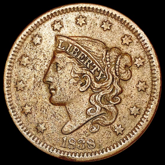 1838 Braided Hair Large Cent NEARLY UNCIRCULATED