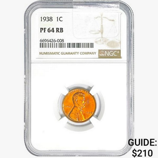 1938 Wheat Cent NGC PF64 RB