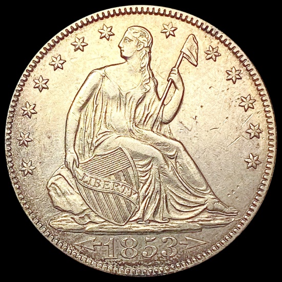 1853 A+R Seated Liberty Half Dollar CLOSELY UNCIRC