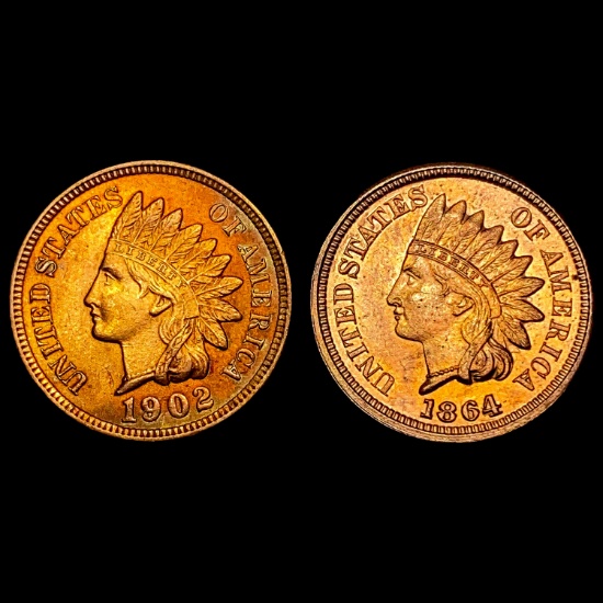 [2] Indian Head Cents [1864, 1902] HIGH GRADE