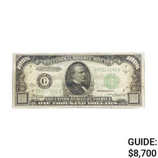 1934-A $1,000 FRN CHICAGO, IL VF