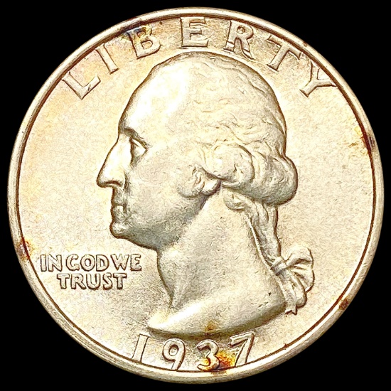 1937-S Washington Silver Quarter CHOICE AU