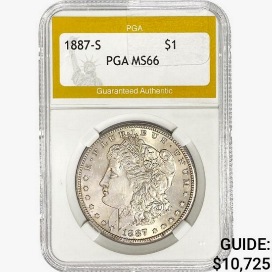 1887-S Morgan Silver Dollar PGA MS66
