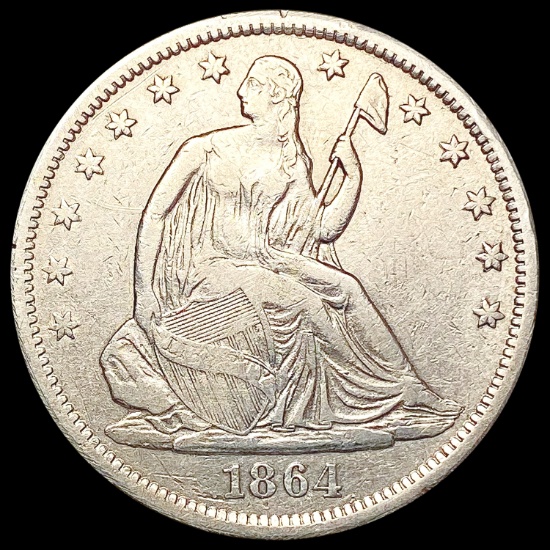 1864-S Seated Liberty Half Dollar NEARLY UNCIRCULA