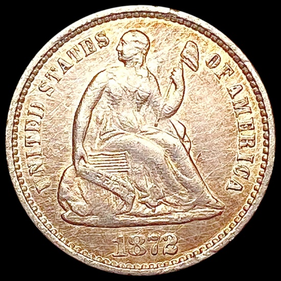1872 Seated Liberty Half Dime CLOSELY UNCIRCULATED