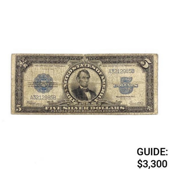 1923 $5 PORTHOLE SILVER CERT. NOTE