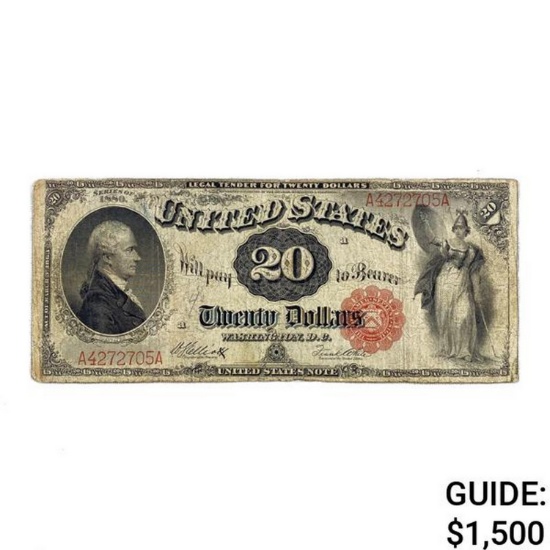 1880 $20 HAMILTON LT UNITED STATES NOTE