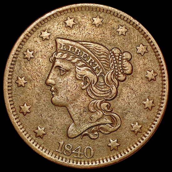 1840 Braided Hair Large Cent NEARLY UNCIRCULATED