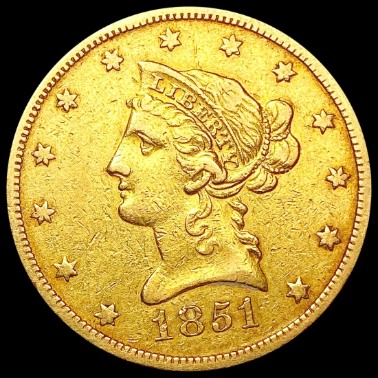 1851-O $10 Gold Eagle CLOSELY UNCIRCULATED