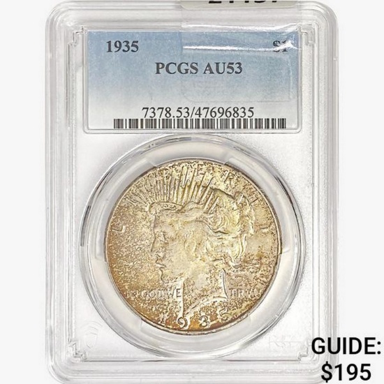 1935 Silver Peace Dollar PCGS AU53