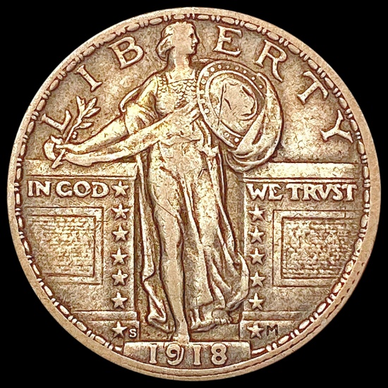 1918 Standing Liberty Quarter LIGHTLY CIRCULATED