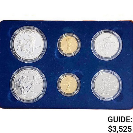 1994 World Cup USA Gold and Silver Commem. Coin Se