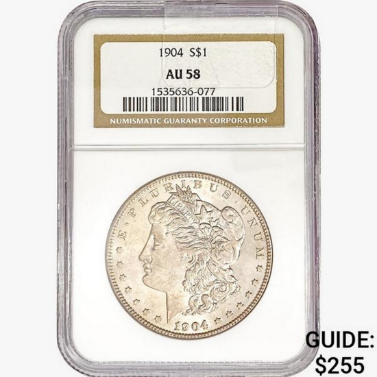 1904 Morgan Silver Dollar NGC AU58