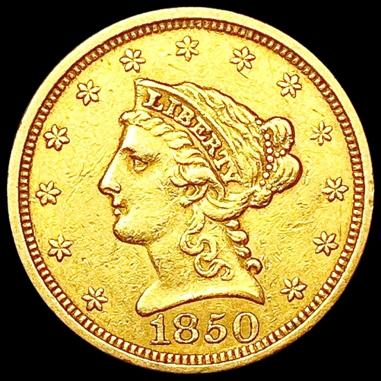 1850 $2.50 Gold Quarter Eagle CLOSELY UNCIRCULATED
