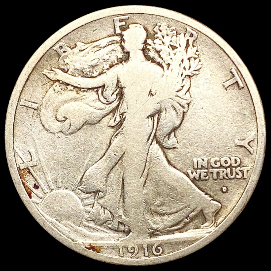 1916-D Walking Liberty Half Dollar LIGHTLY CIRCULA
