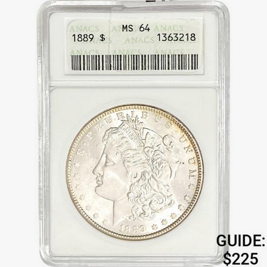 1889 Morgan Silver Dollar ANACS MS64
