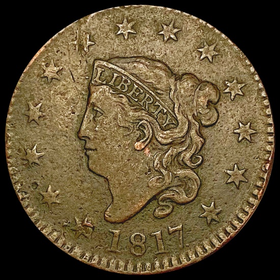 1817 13 Stars Coronet Head Large Cent NEARLY UNCIR