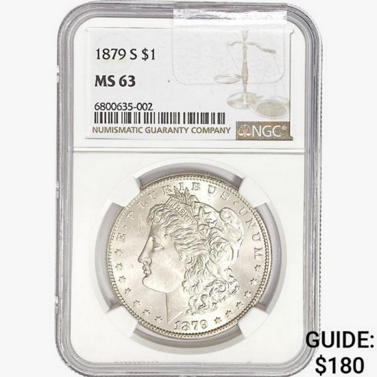 1879-S Morgan Silver Dollar NGC MS63