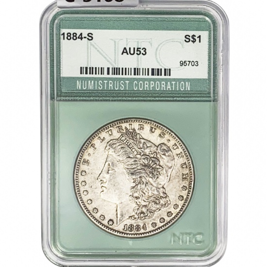 1884-S Morgan Silver Dollar NTC AU53