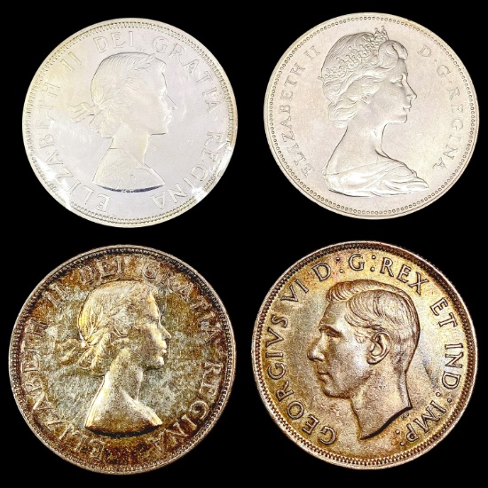 [4] Canada SILV Dollars [1937, 1953, 1964, 1967] H