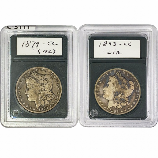 1879-CC, 1893-CC Carson City Morgan Silver Dollars