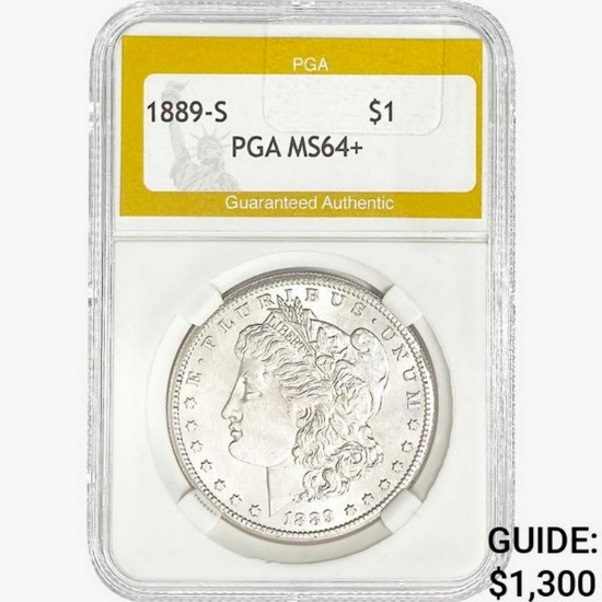 1889-S Morgan Silver Dollar PGA MS64+