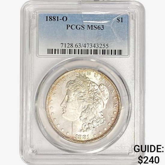 1881-O Morgan Silver Dollar PCGS MS63