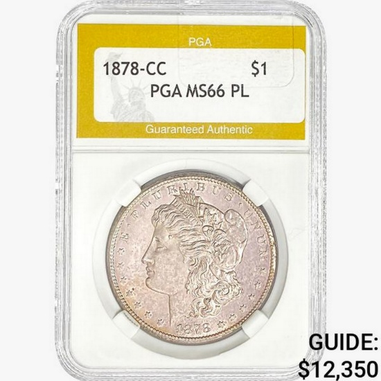 1878-CC Morgan Silver Dollar PGA MS66 PL