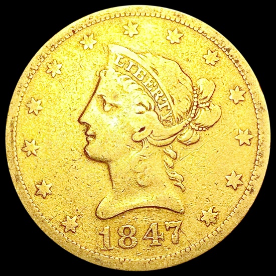 1847-O $5 Gold Half Eagle NICELY CIRCULATED