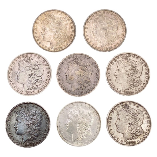 1878-1879 Morgan Silver Dollar Collection [8 Coins
