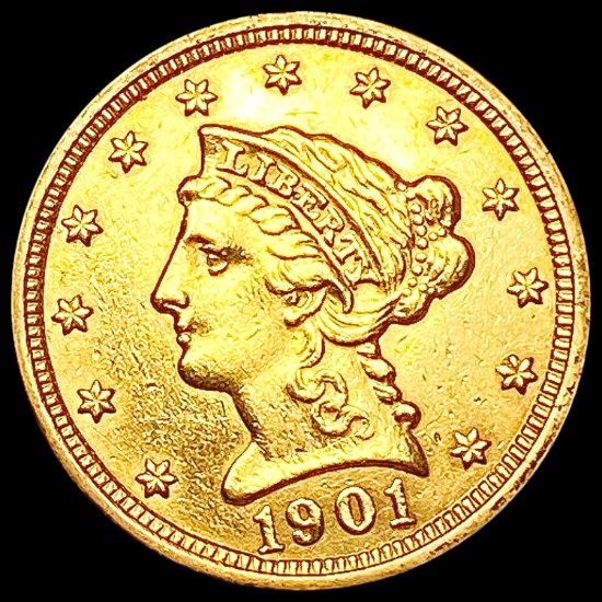 1901 $2.50 Gold Quarter Eagle CLOSELY UNCIRCULATED