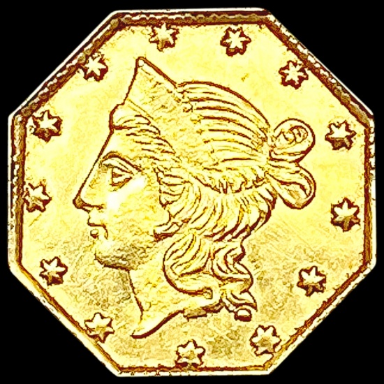 1858 Octagonal California Gold Half Dollar UNCIRCU