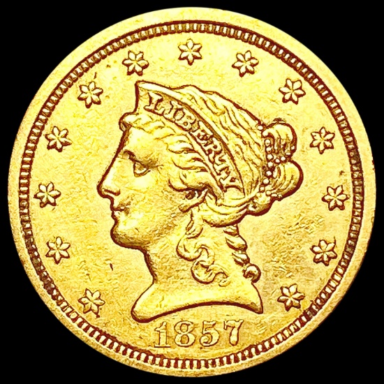 1857 $2.50 Gold Quarter Eagle CLOSELY UNCIRCULATED